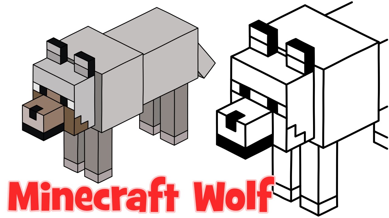 1280x720 How To Draw Minecraft Wolf Step