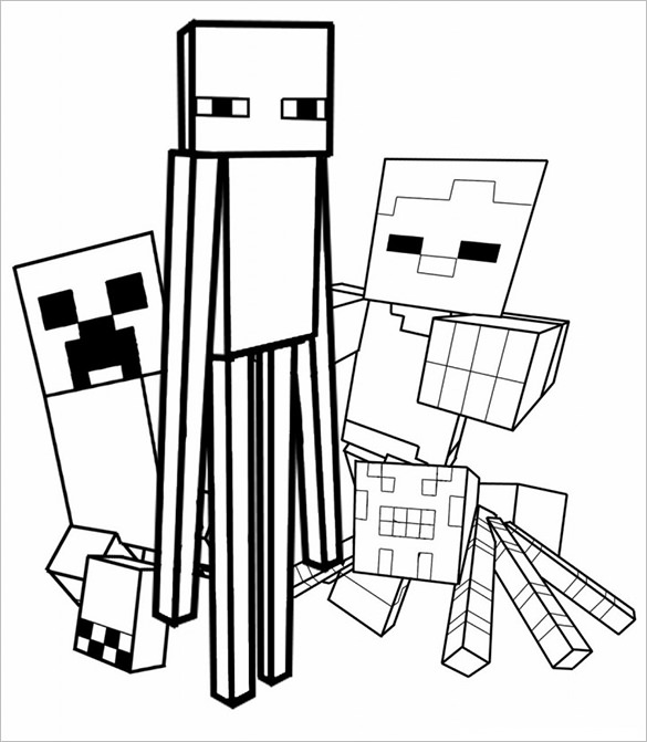 585x671 Minecraft Coloring Pages