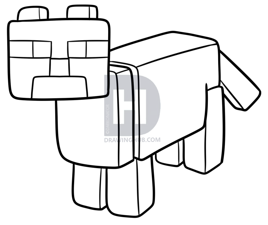 860x720 how to draw a minecraft ocelot, step