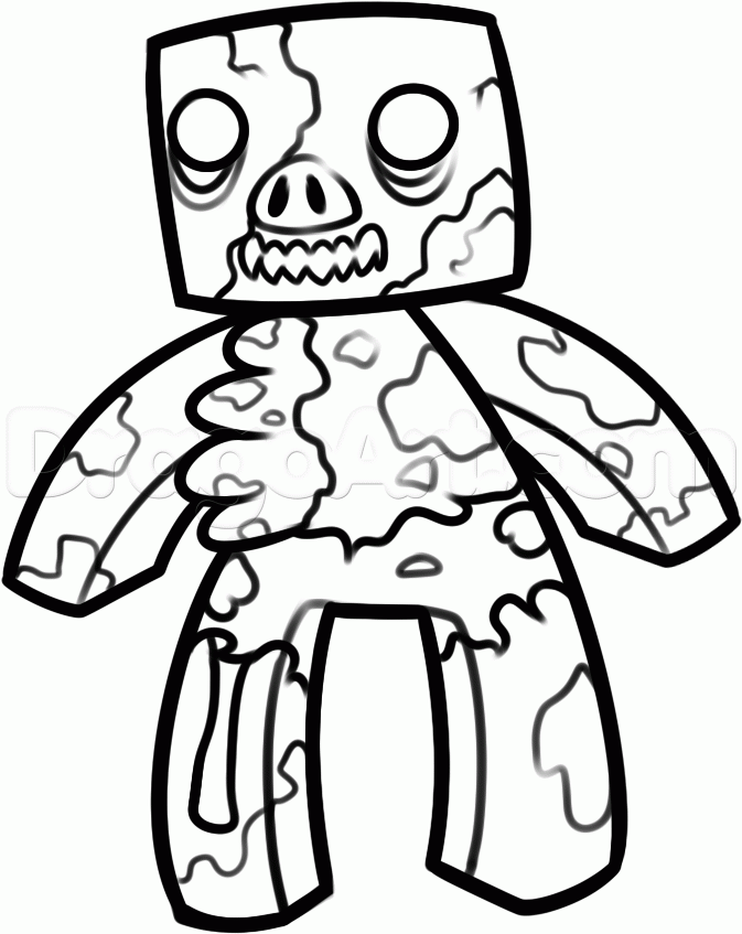 673x847 Zombie Minecraft Drawing Draw Zombie Pigman Minecraft