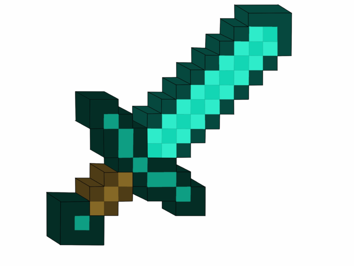 728x546 How To Draw A Minecraft Sword
