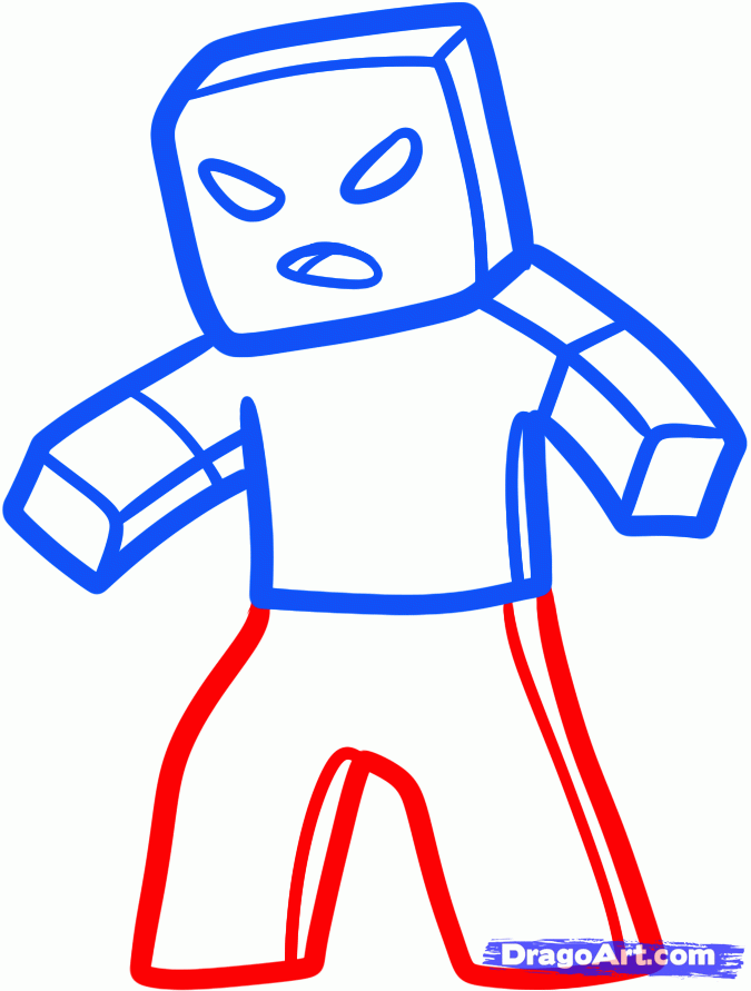 675x891 How To Draw A Minecraft Zombie, Minecraft, Step