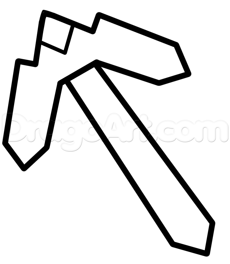 761x872 Draw The Minecraft Pick, Step