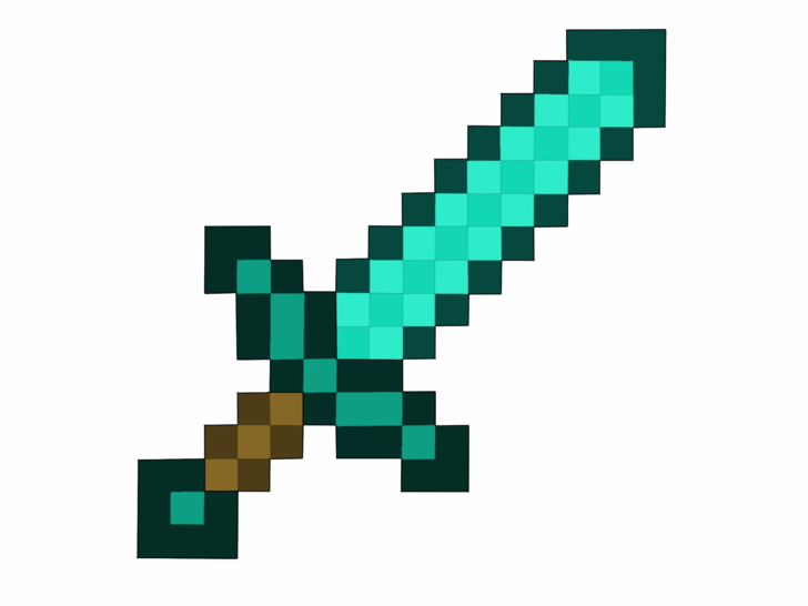 728x546 How To Draw A Minecraft Sword