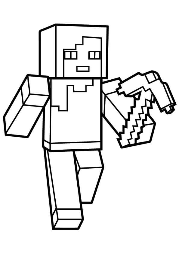 595x842 Minecraft Alex Coloring