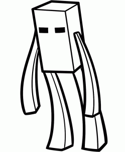 249x302 How To Draw Enderman, Minecraft, Step