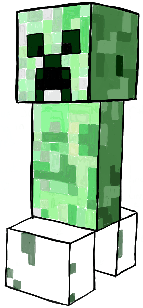281x606 How To Draw A Minecraft Creeper In Easy Steps