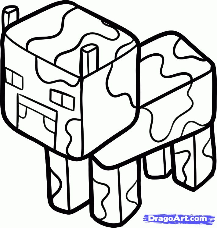 711x748 How To Draw A Minecraft Cow Step Charlie's Minecraft