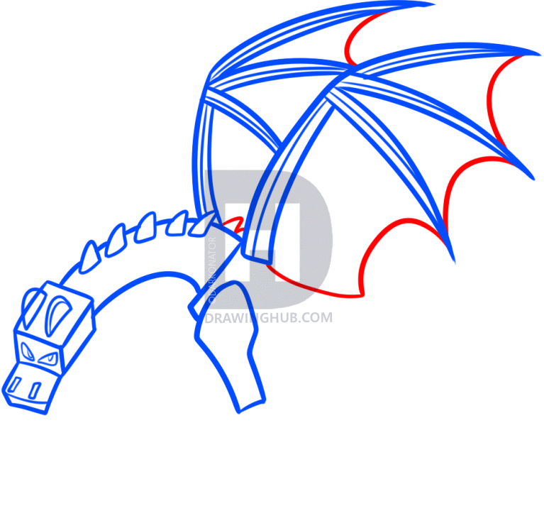 767x720 How To Draw Ender Dragon, Step