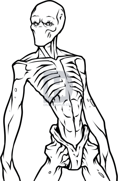 469x720 how to draw a realistic minecraft enderman, step