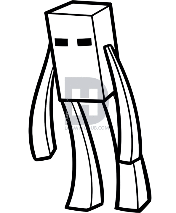 594x720 how to draw enderman, minecraft, step