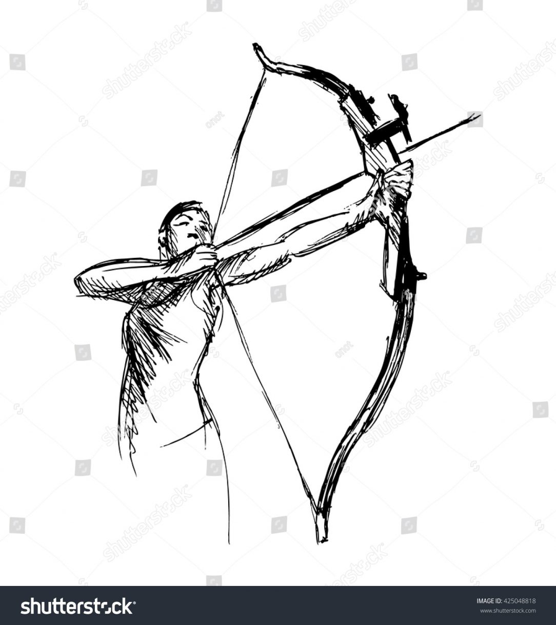 1084x1217 Bow And Arrow Pencil Drawing Minecraft A Hawkeye Girl With Line