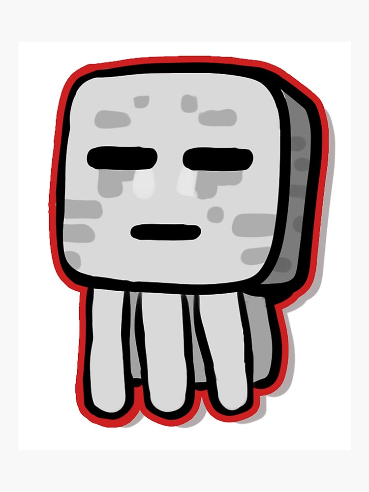 750x1000 Minecraft Ghast Drawing Photographic Print