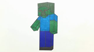 320x180 Drawing Minecraft Zombie