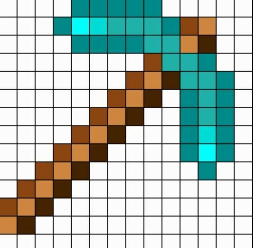 519x509 Minecraft Diamond Pickaxe Grid I Love It Minecraft Quilt