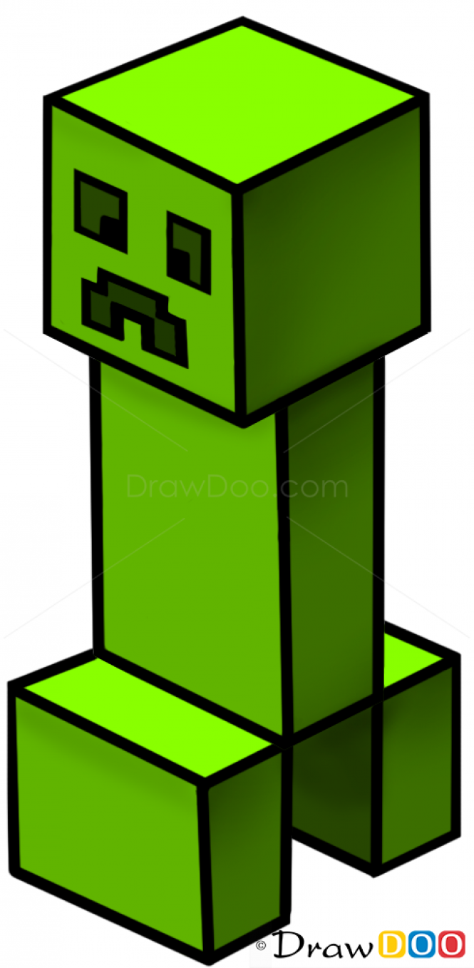 665x1357 How To Draw Creeper, Minecraft Pro Paintings Minecraft