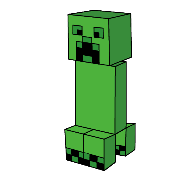 678x600 How To Draw A Minecraft Creeper Easy Step