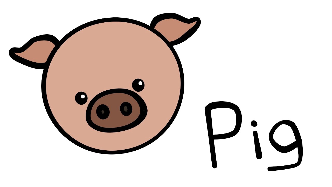 1280x720 Pig Cute Drawing