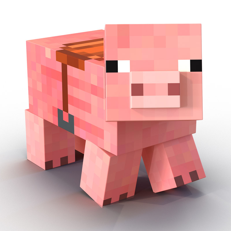 800x800 minecraft pig saddle rigged max