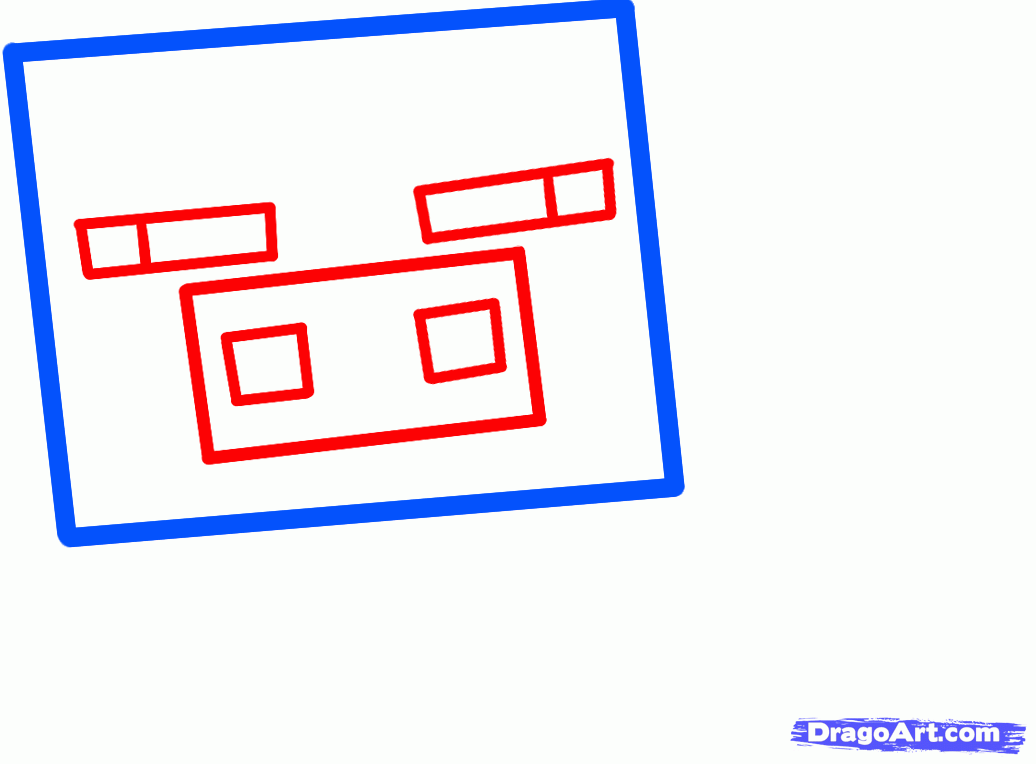 1036x764 Draw A Minecraft Pig, Step