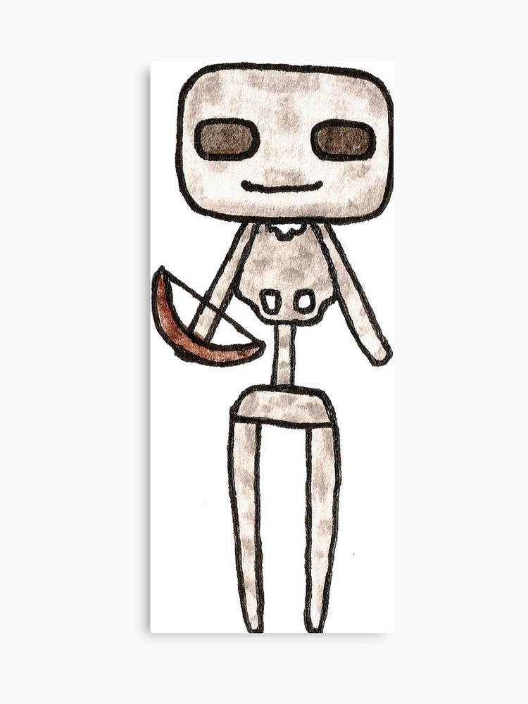 750x1000 Minecraft Chibi Skeleton Canvas Print