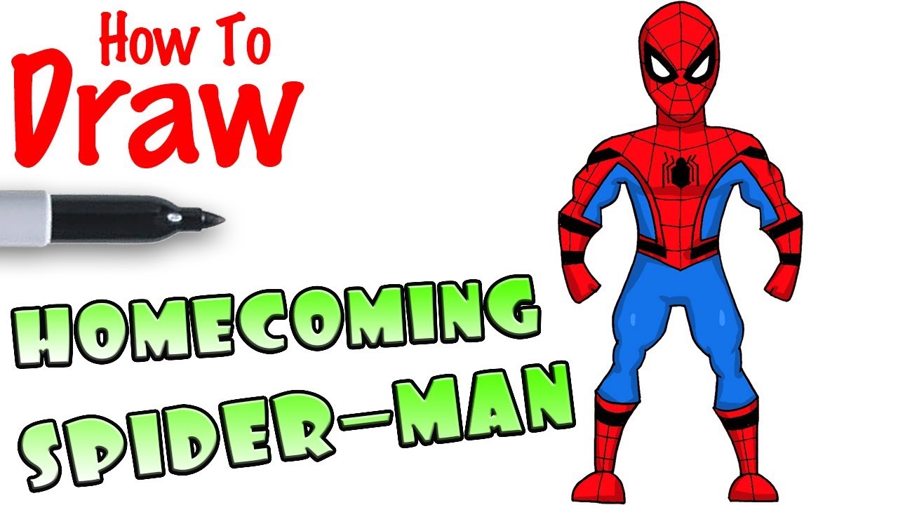1280x720 how to draw spider man homecoming stark suit