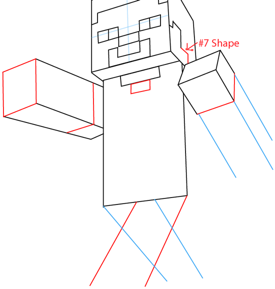 550x578 How To Draw Steve With A Pickaxe From Minecraft With Easy Step