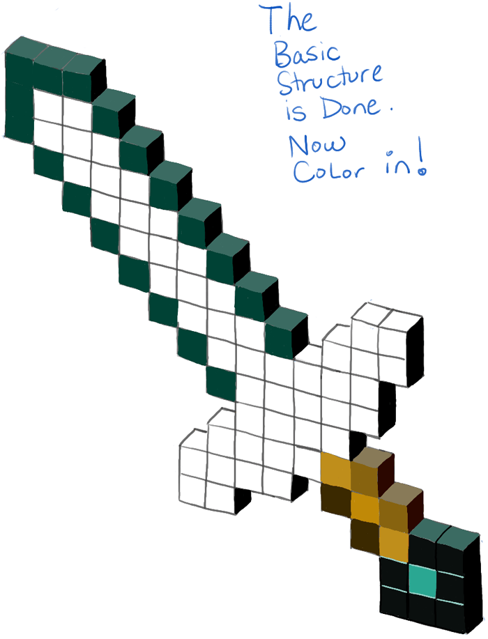 700x917 How To Draw Minecraft Swords