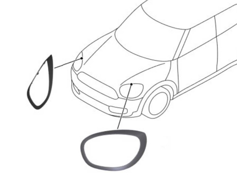 800x600 mini cooper blackout headlight trim pair oem
