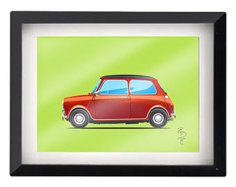 340x270 Mini Cooper Drawing Etsy