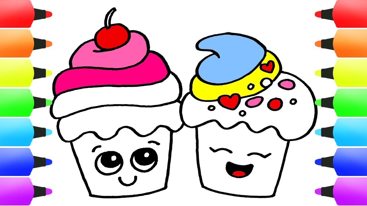 1280x720 How To Draw Cupcakes Easy Drawing Ideas For Kids! Delicious Cute