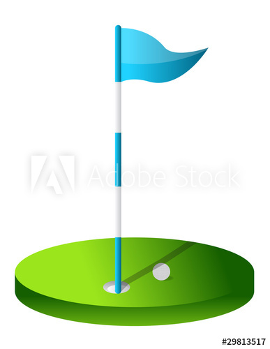 387x500 Drawing Of A Golf Hole Illustration Isolated Over White