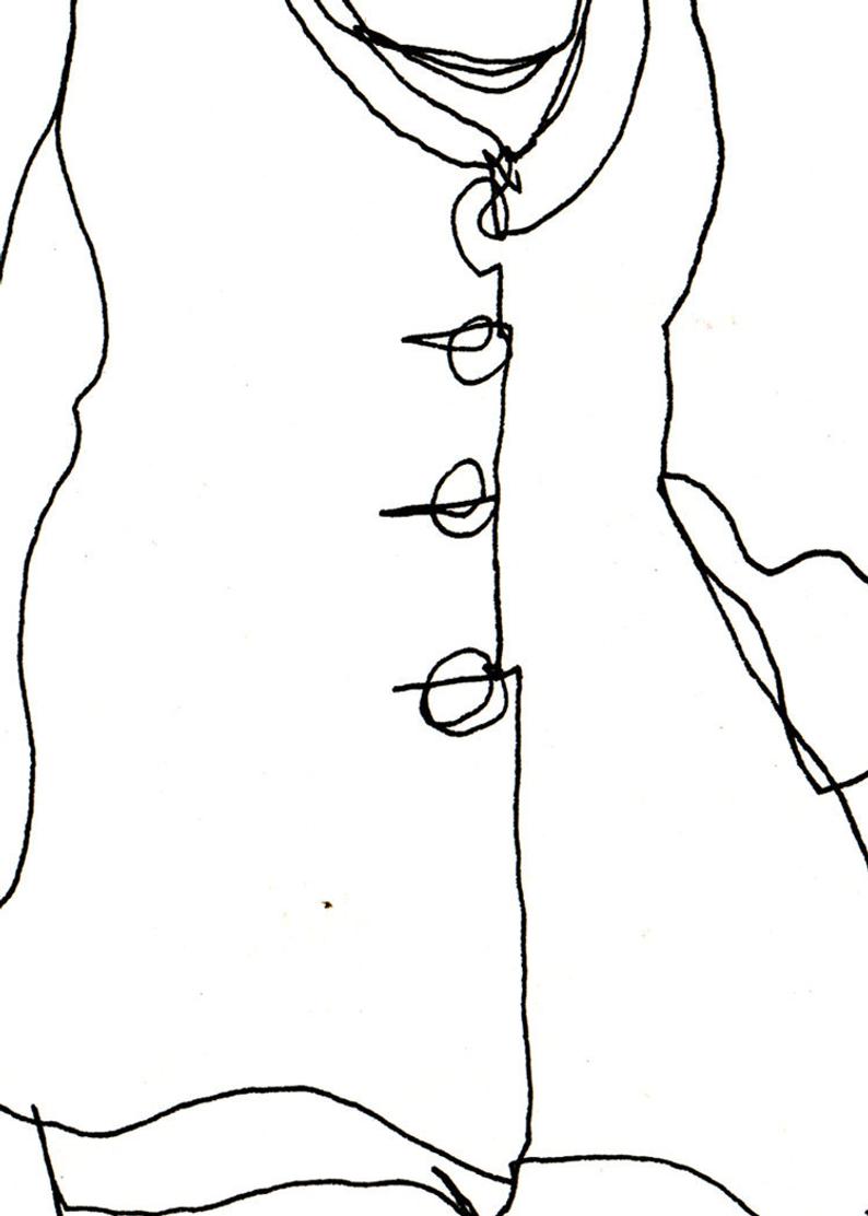 794x1112 Pen And Ink Drawing Woman Fashion Mini Skirt Dancing Chic Etsy