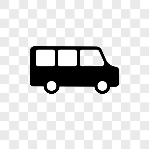 600x600 Minibus Vector Icon On Transparent Background, Minibus Icon Art