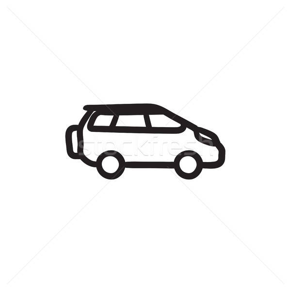 600x600 minivan sketch icon vector illustration andrei krauchuk