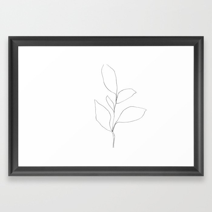 700x700 Five Leaf Plant Minimalist Line Drawing