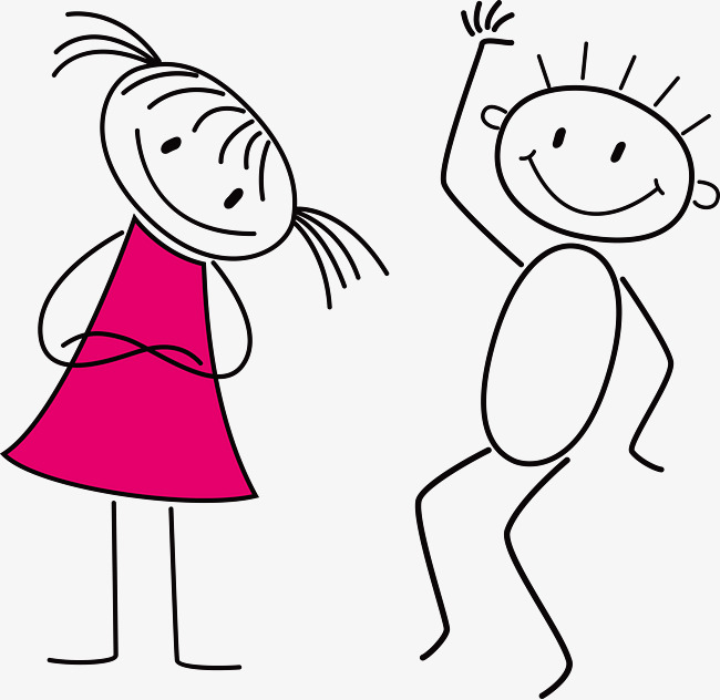 650x632 Vector Line Drawing Of A Little Girl Boy, Boys And Girls, Line