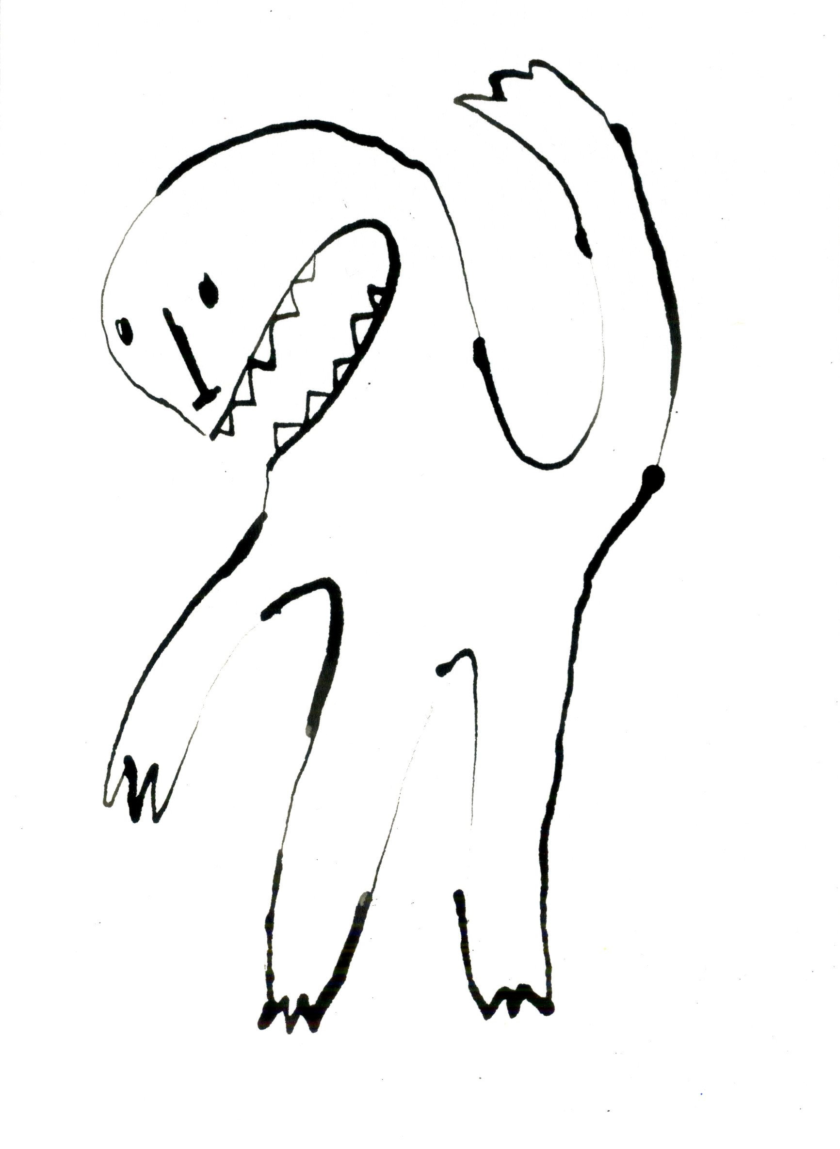 1732x2371 Beast Minimalist Ink Line Drawing Number Etsy