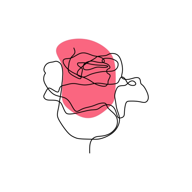 640x640 Continuous Line Art Drawing Of Rose Flower Blooming Minimalist
