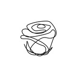 160x160 Rose Flower One Line Art Single Drawing Vector Illustration