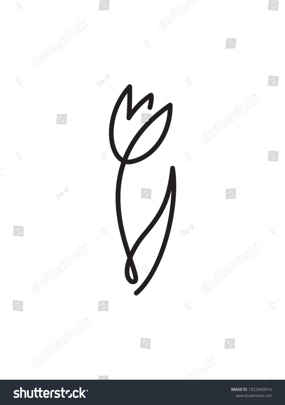 1125x1600 Tulip Flower Line Art Minimalist Contour Drawing One Line