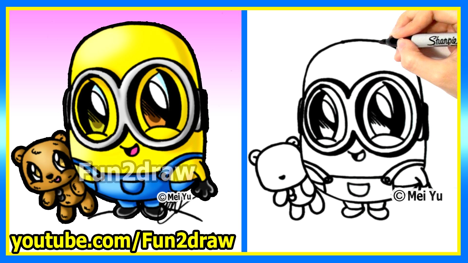 1920x1080 Minion Cartoon Drawing Baby Minions