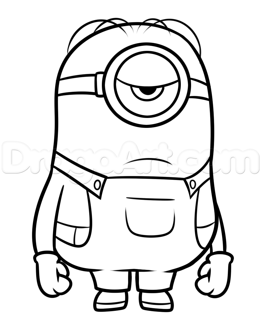866x1080 Minion Black And White Clipart Clip Art Images