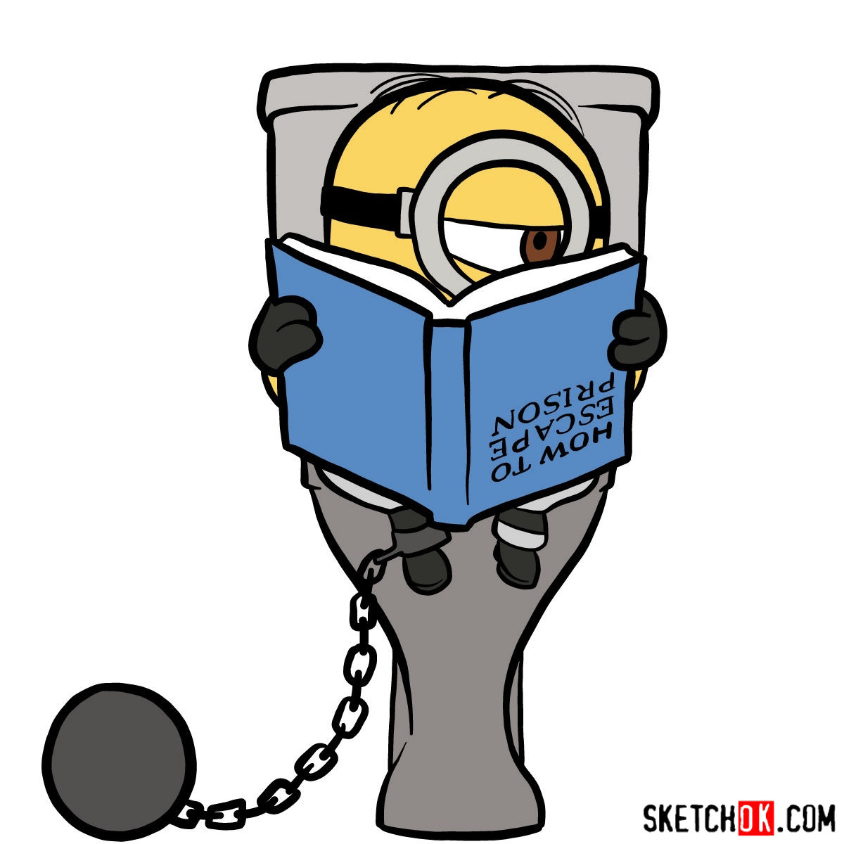 1200x1200 How To Draw Minion Trying To Escape The Prison