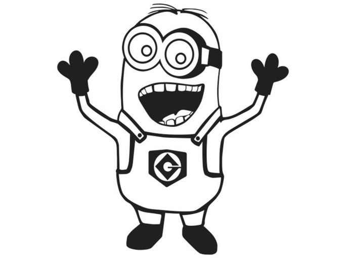 680x510 Easy Minion Clipart Black And White