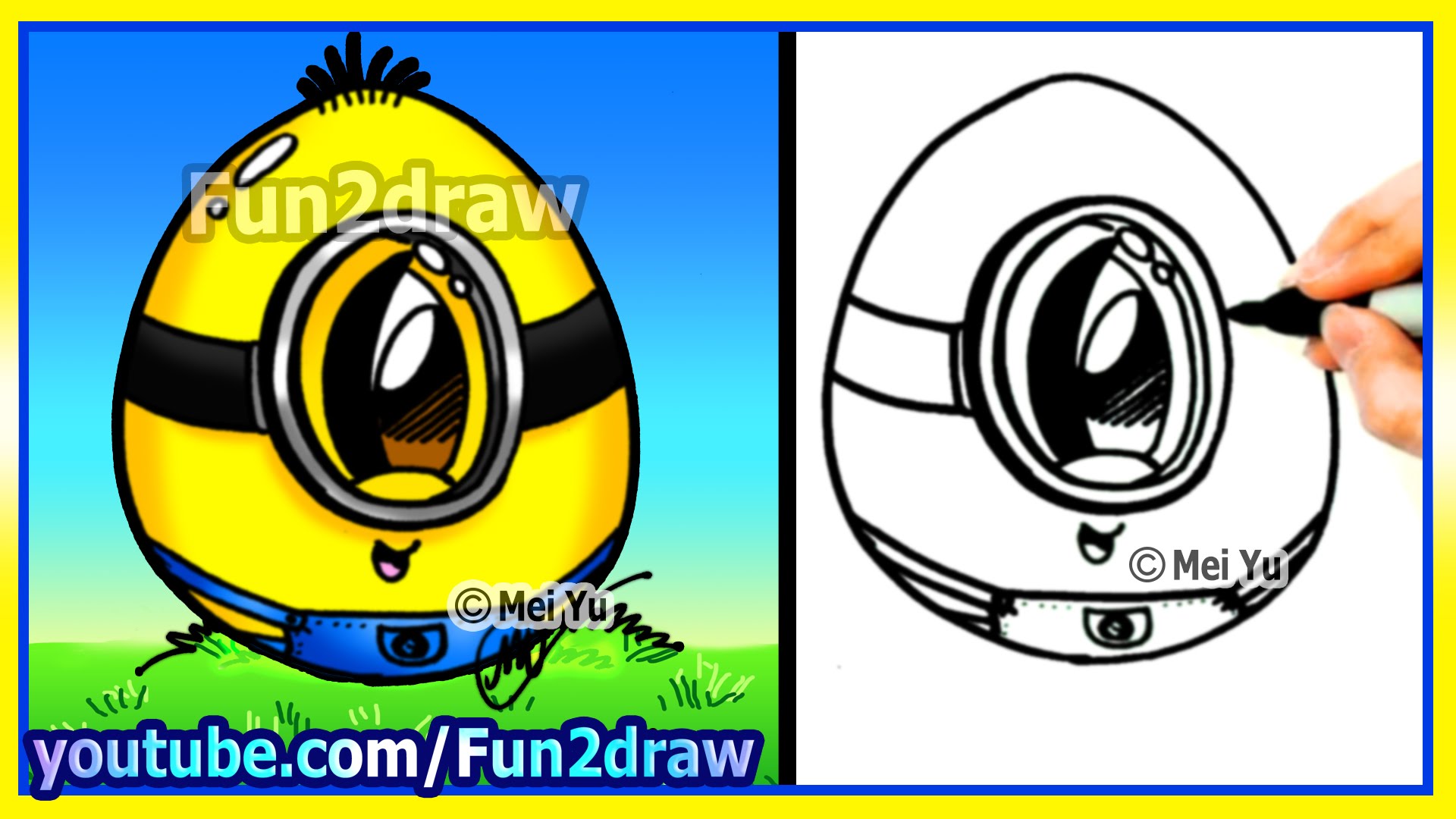 1920x1080 How To Draw A Minion Egg Kids Youtube