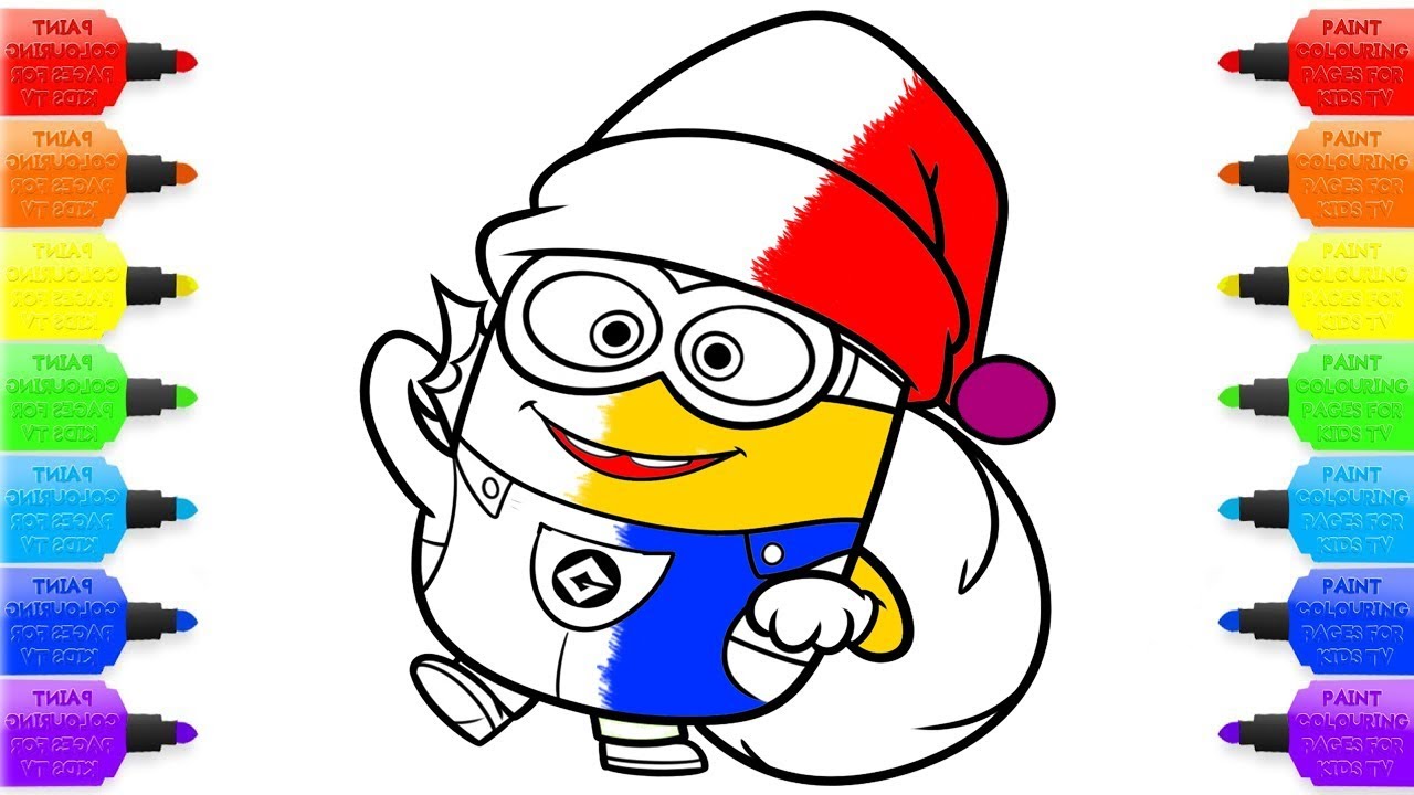 1280x720 How To Draw Coloring Minion Drawing For Kids With Colored Markers