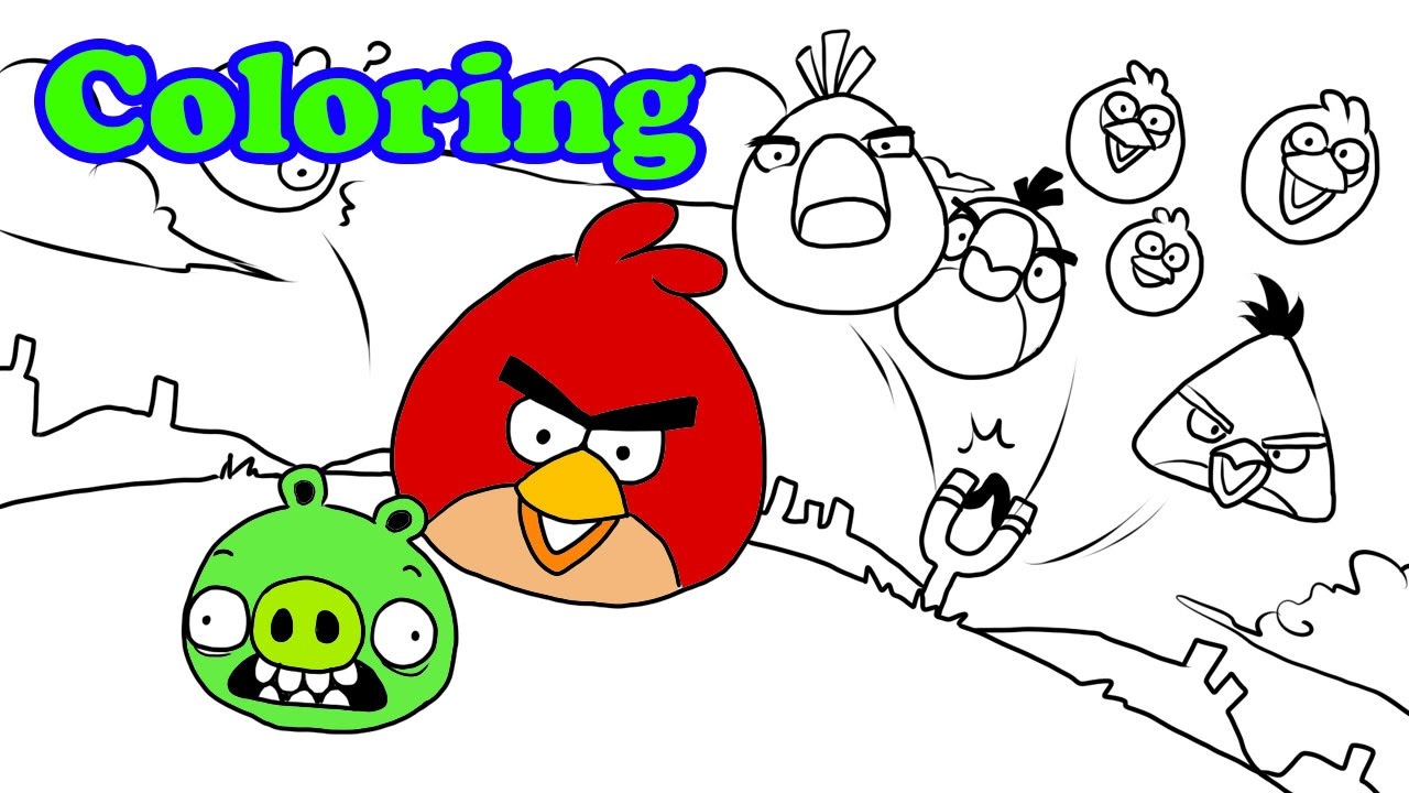 1280x720 Coloring Pages Angry Birds Coloring Book Attack Minion Pigs