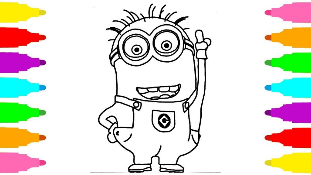 1024x576 How To Draw Minion Coloring Pages For Kids Children And Baby Learn