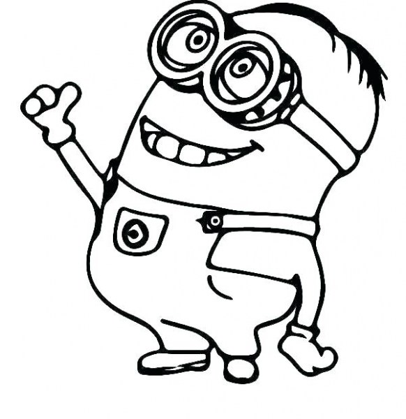 582x600 Free Coloring Pages Minions Awesome Minion Birthday Coloring Pages